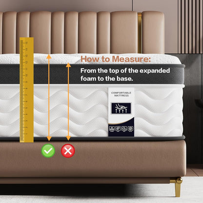 12 Inch Full Size Mattress, Hybrid Bed Mattress in a Box, 75" X 54" | Memory Foam Hybrid, Back Support & Pressure Relief, Motion Isolation, Certipur-Us Foam, Medium Firm, Colchones Full4