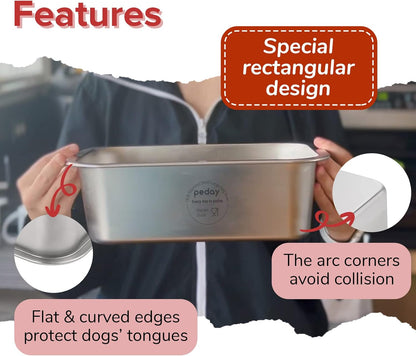PEDAY 1.2 Gallon Large Dog Water Bowl | 18/8 Human Grade Stainless Steel - Silver Classic3