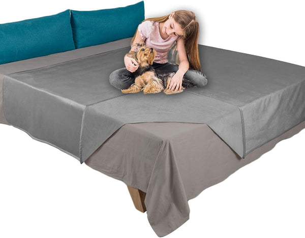 Ameritex Pet Bed Blanket Reversible 100% Waterproof Velvet Super Soft for Sofa and Bed (82X102 Inches, Cream+Sand)11