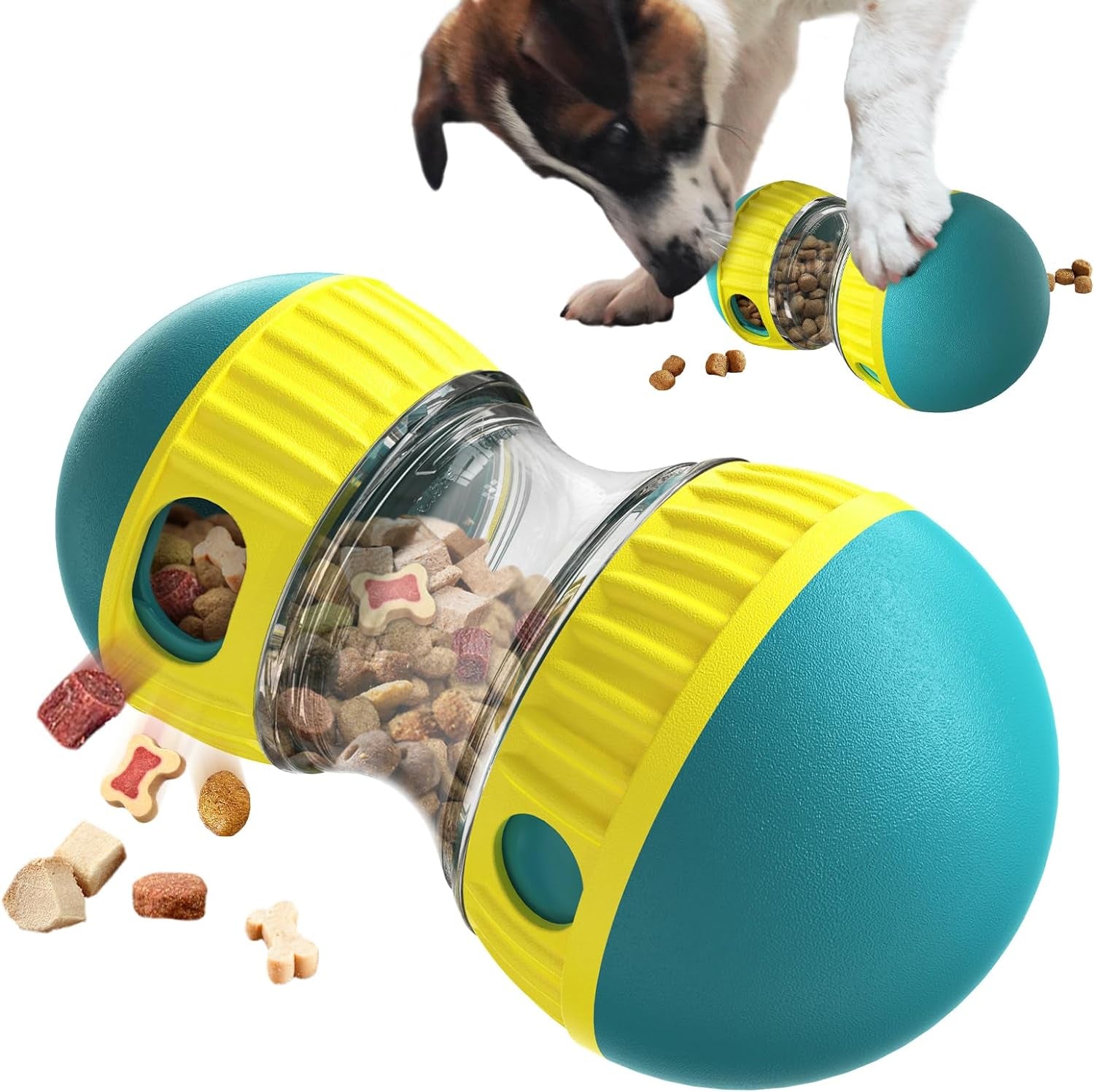 bsisuerm-dog-puzzle-toy-adjustable-treat-dispensing-ball-food-dispenser-tough-slow-feeder-puppy-enrichment-training-toy-pet-interactive-chase-toys-for-small-medium-large-dogs-to-keep-them-busy-green
