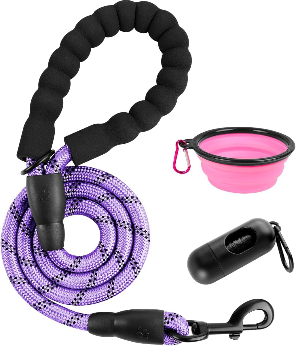 barkbay-dog-leashes-for-large-dogs-heavy-duty-dog-leash-4-5-6-ft-with-comfortable-padded-handle-and-highly-reflective-threads-for-medium-large-dogs-walking-training-running-5ft-1-2-pink