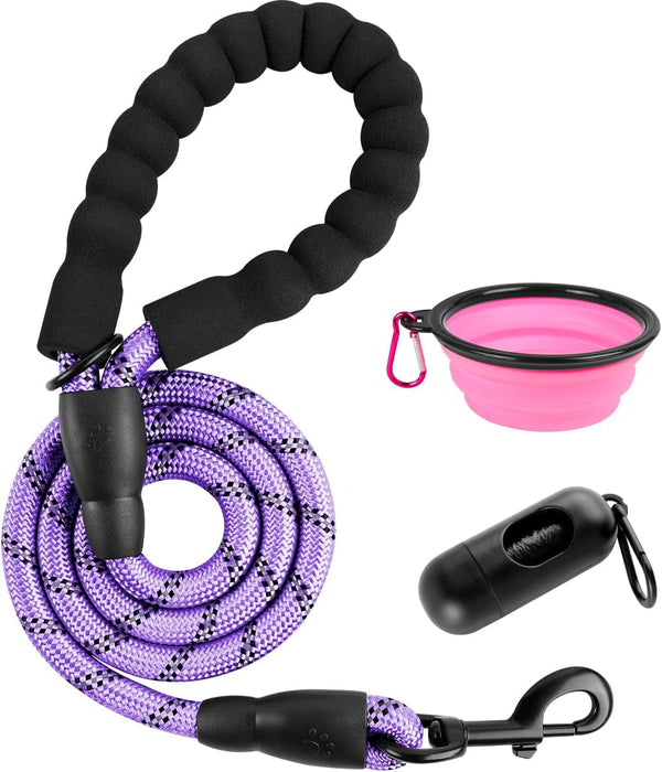 BARKBAY Dog Leashes for Large Dogs Heavy Duty Dog Leash 4/5/6 FT with Comfortable Padded Handle and Highly Reflective Threads for Medium Large Dogs Walking Training Running (5Ft-1/2'',Pink)16