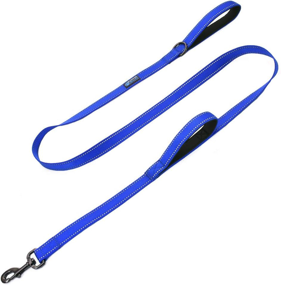 max-and-neo-double-handle-traffic-dog-leash-reflective-donates-to-dog-rescue-black-6-ft