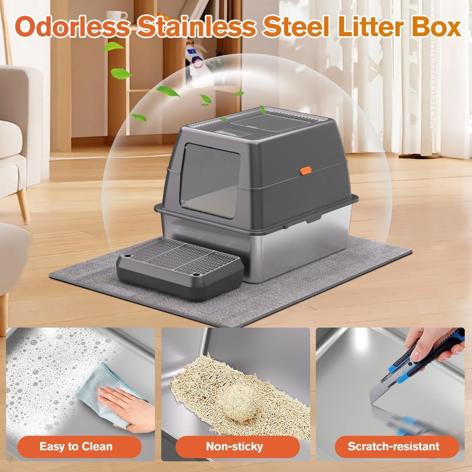 xxxl-stainless-steel-litter-box-with-lid-extra-large-28-lx20-dx18-1-h-litter-box-for-big-cats-enclosed-jumbo-metal-litter-boxes-with-removable-cover-footboard-anti-leakage-odorless