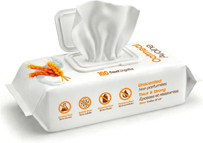 Best Pet Supplies Cleaning Dog Wipes - Hydrating Aloe, 100 Count | Unscented, Large 8X9" Pet Wipes, Vitamin E, Puppy & Cat Safe, Gentle Grooming, Resealable Pouch Prevents Drying10