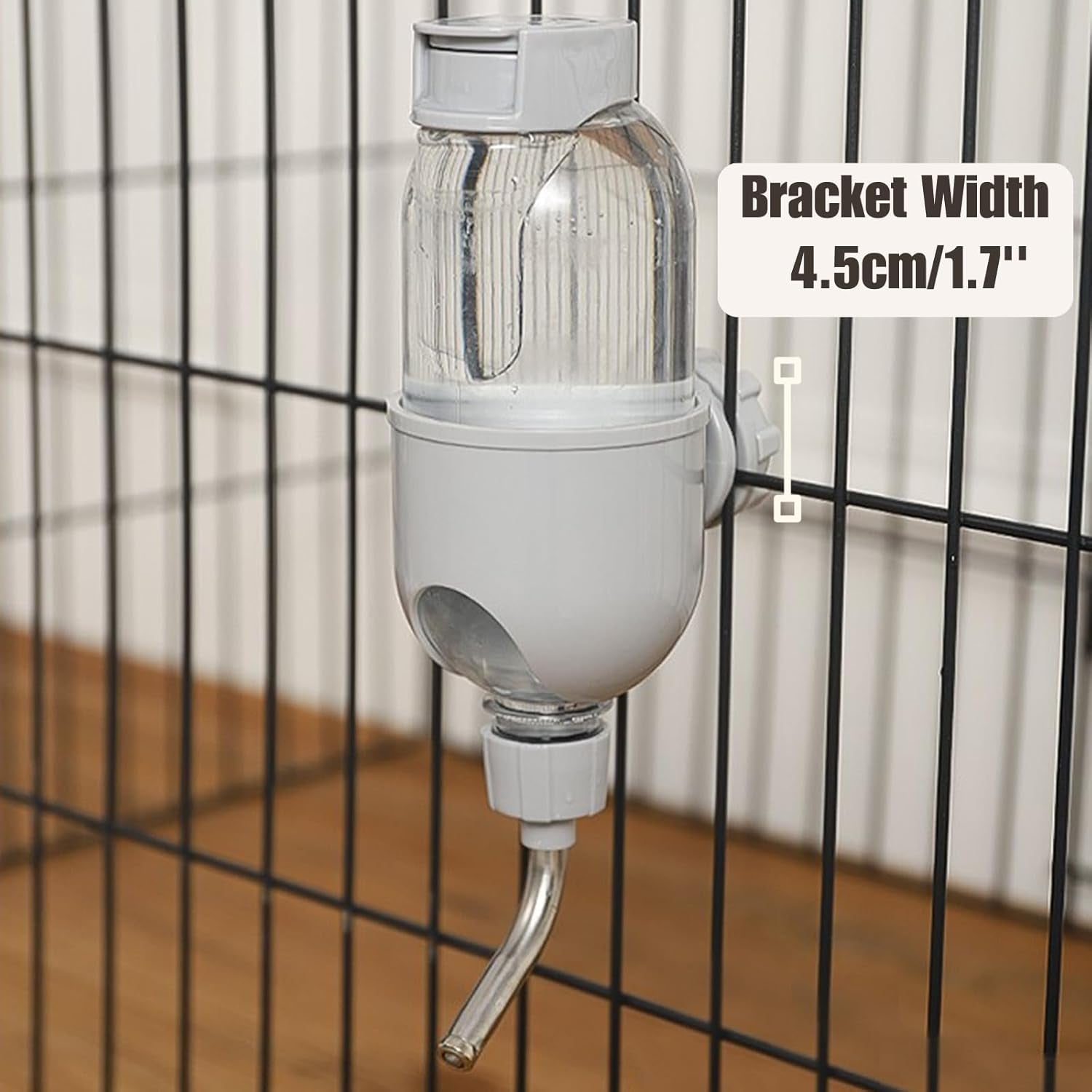 pet-water-bottle-for-cage-crate-17oz-non-drip-water-dispenser-for-small-animal-rabbit-bunny-guinea-pig-chinchilla-ferret-squirrel-hedgehog-gray-17oz