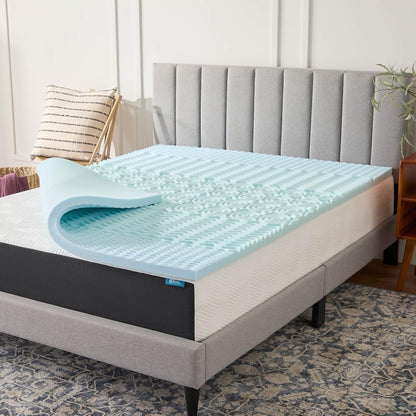 2 Inch Gel Memory Foam Mattress Topper, Twin XL Size – 5 Zones – Cooling Gel Infusion – Certipur Certified Foam1