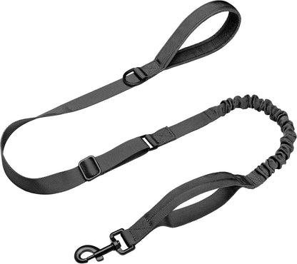 Forestpaw Tactical Dog Leash for Large Dogs, Khaki, 4-5FT | Heavy Duty Bungee, Shock Absorption, 2 Padded Handles, for Training Running Walking10