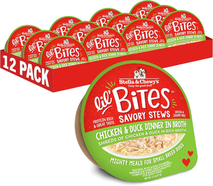 Stella & Chewy'S Lil Bites Savory Stews for Small Breeds Chicken Dinner in Broth, 2.7 Oz. Cups (Pack of 12)10