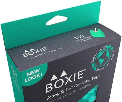 Boxie Sustainable Scoop & Tie Pet Waste Bags, 120 Count, Leak-Proof, Easy-To-Tie Handles, Eco-Friendly, Odor Control, EPI Technology, Durable for Cat Litter & Dog Waste7