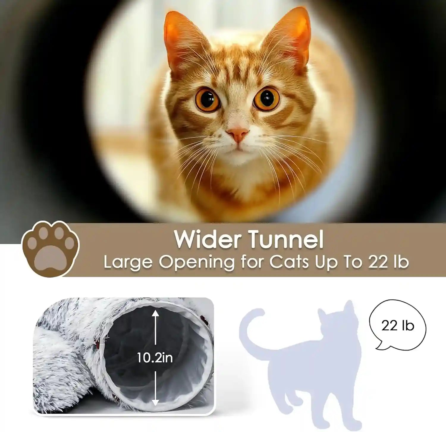 baseola-fuzzy-cat-tunnel-bed-for-indoor-cats-2-in-1-interactive-cat-toys-peekaboo-cat-cave-with-washable-mat-collapsible-cat-play-tunnel-for-kittens-small-pets-plush-cat-donut-bed-tunnel-grey