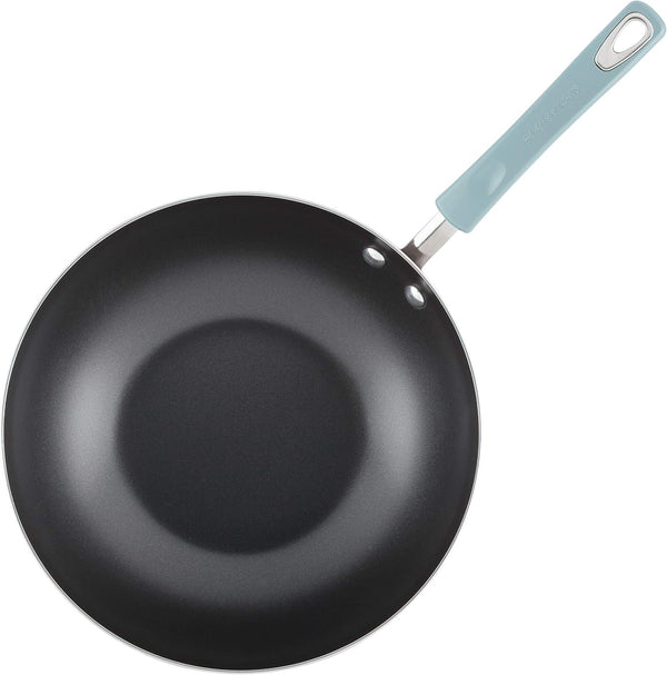 Classic Nonstick Stir Fry Pan with Glass Lid, 11 Inch - Sky Blue4