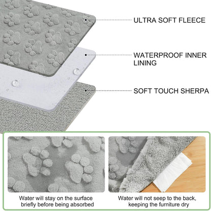BEAUTYZOO Waterproof Dog Blankets for Large Dogs, Dog Blanket for Couch Sofa Bed, Super Soft Premium Coral Fleece Throw Cat Puppy Blanket, Reversible Furniture Protector, Washable Pet Blanket 40X60In2