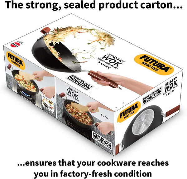 Futura  Nonstick Wok Stir Fry/Deep Fry Pan with 2 Stay Cool Rosewood Handles, 11.5", Black6