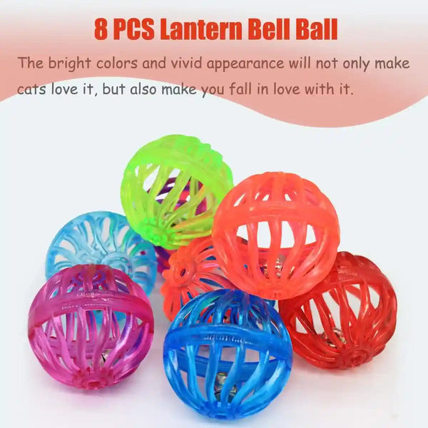 Cat Jingle Balls Toys, 24 Pcs Bell Balls Cat Toys, Lightweight, Interactive, Assorted Colors Ball Toy for Kitten Training and Play3