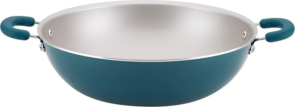 Create Delicious Nonstick Wok/Stir Fry Pan/Wok Pan - 14.25 Inch, Teal Blue Shimmer1