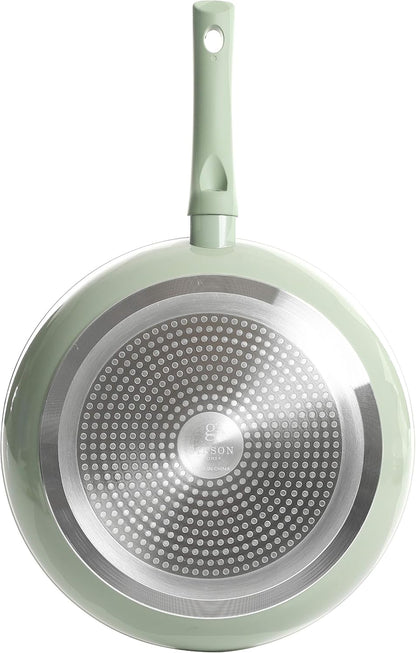 Plaza Café Forged Aluminum Healthy Pfa-Free Ceramic Pots and Pans Cookware Set, 7-Piece Set, Mint Green5