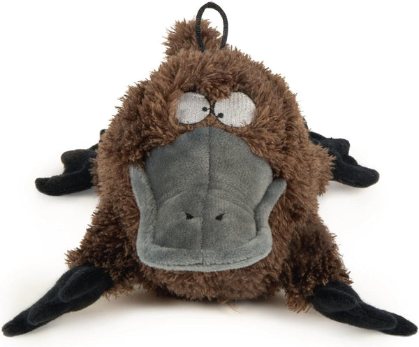 Trustypup Strong 'N Silent Platypus Silent Squeak Plush Dog Toy, Chew Guard Technology - Brown, Large1