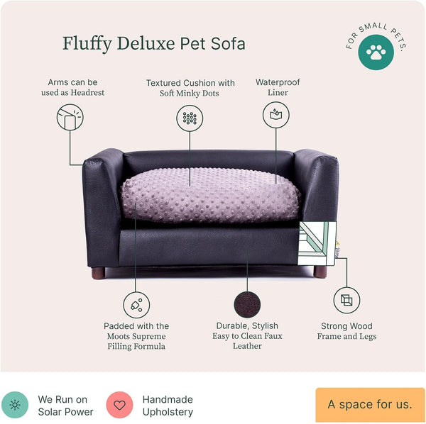 Keet Fluffy Deluxe Pet Bed, Sofa Charcoal, Small5