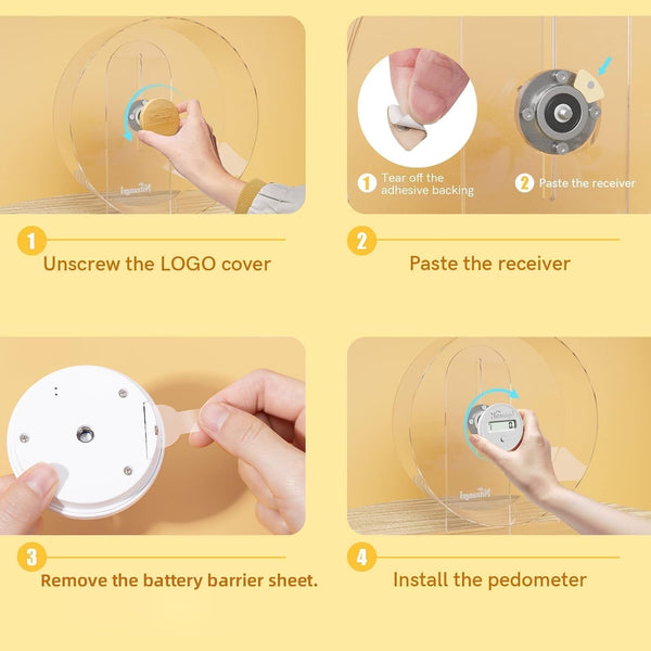 Niteangel Accurately Hamster Wheel Pedometer: 9-Day Continuous Data Records | Can Check Hamster Daily Activity - Small Pet Running Track Step Counter for Niteangel Super-Silent Acrylic & Wooden Wheels3