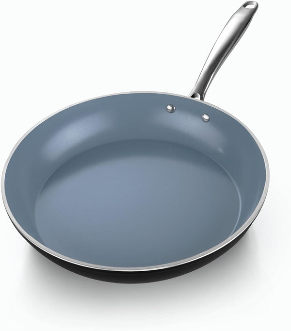 Classic Pots and Pans Nonstick Ceramic Kitchen Cookware Sets Include Saucepan, Frying Pans, Stockpot with Lids, Nylon Utensils, Heavy Gauge, 10-Piece, Black7