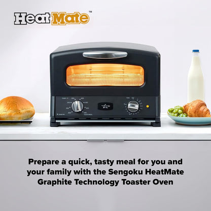 Countertop Toaster Oven, Compact Kitchen Appliance with Graphite Heating Technology, Black2