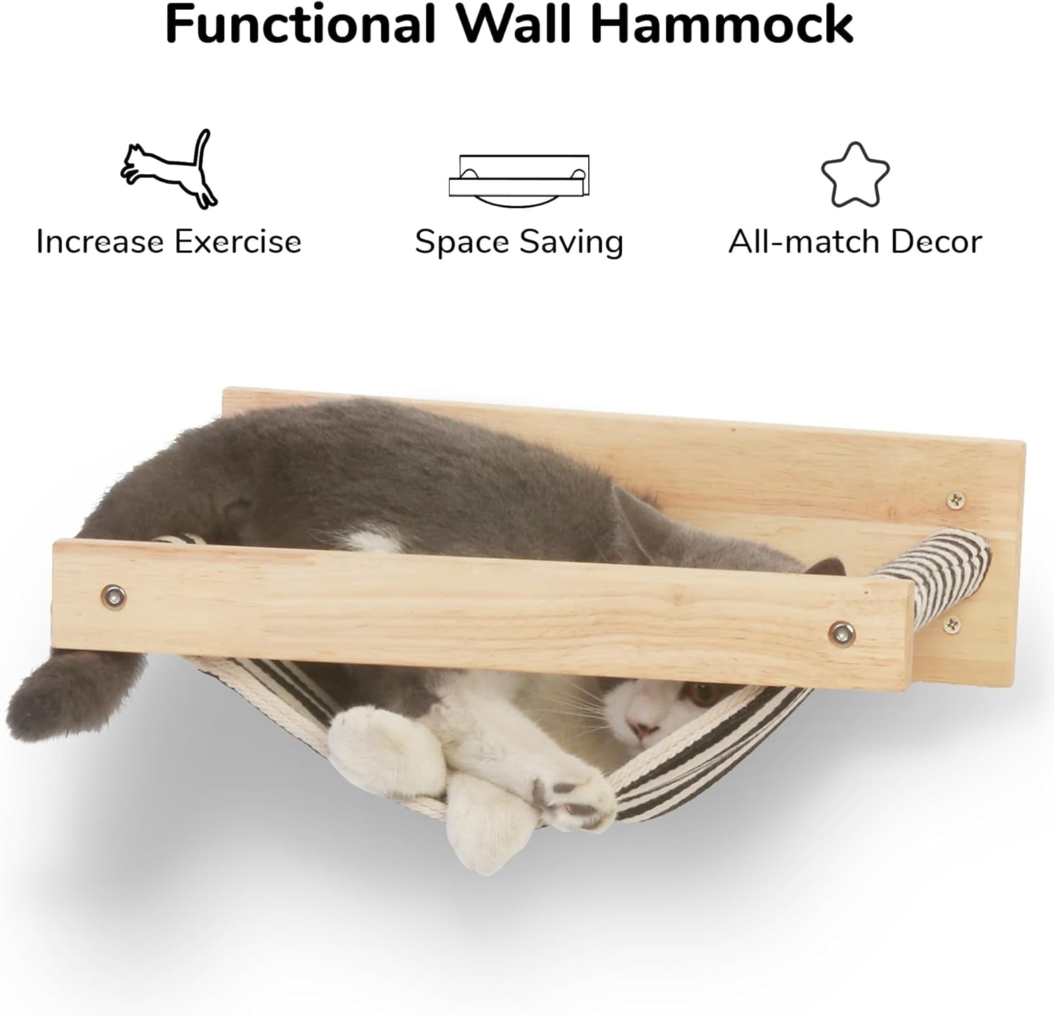 fukumaru-hammock-wall-mounted-cat-beds-and-perches-wooden-kitten-walls-furniture-stable-cats-shelves-for-sleeping-playing-climbing-lounging-black-stripe