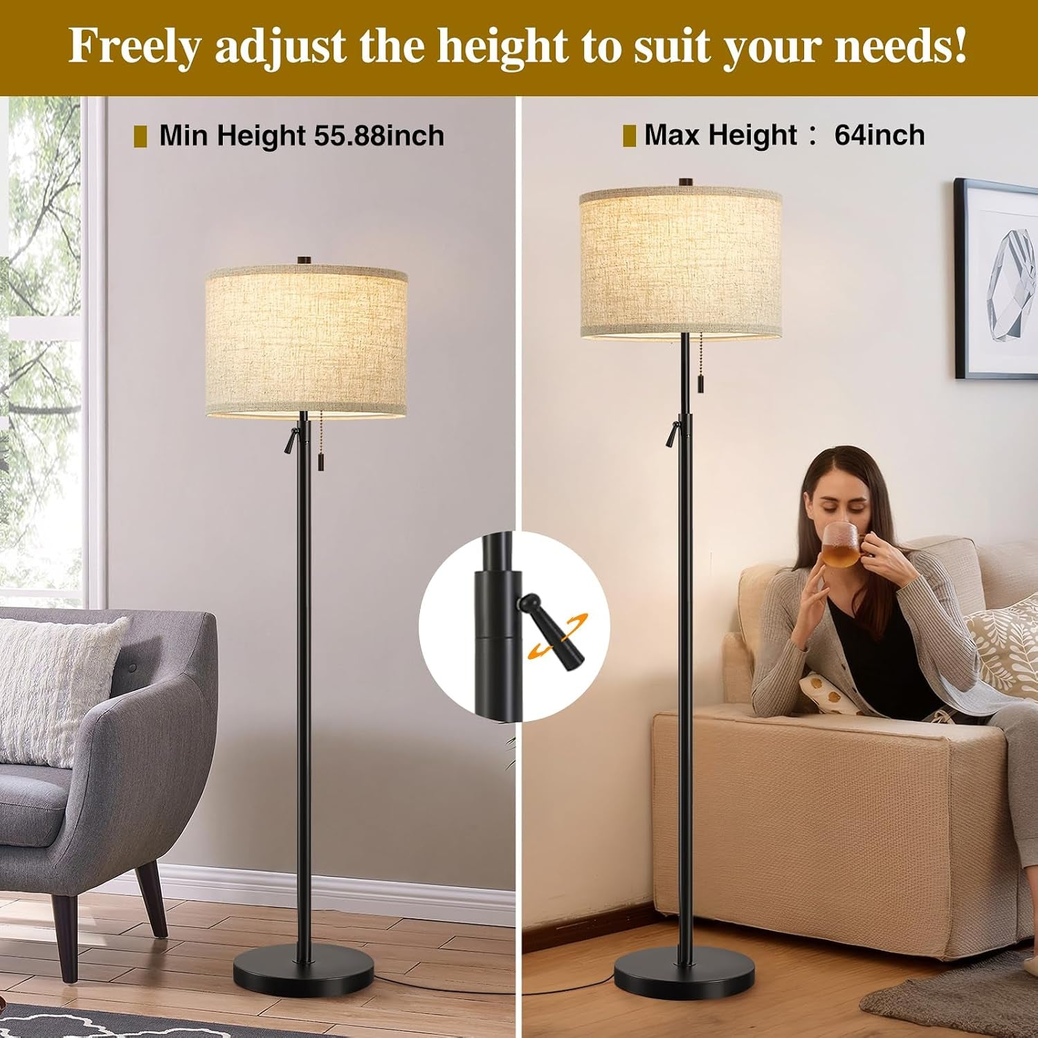 black-floor-lamp-height-adjustable-standing-lamp-tall-lamp-with-fabric-lampshade-pull-chain-corner-floor-lamps-for-living-room-bedroom-office-bulbs-not-includedblack-base