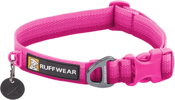 Ruffwear, Front Range Dog Collar, Adjustable Tubelok Webbing, Lightweight, Side Release Buckle, Aluminum V-Ring, Durable for Everyday Use, River Rock Green, 14"-20"10