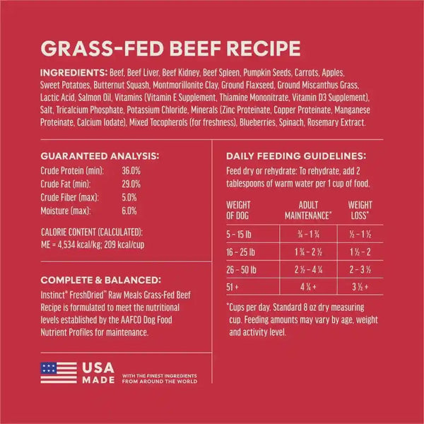 Instinct Freeze-Dried Meals, Freshdried Bites, Natural Dog Food, Grain-Free - Grass-Fed Beef, 25 Oz. Bag7