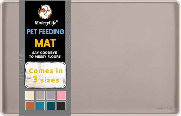 Mateeylife Silicone Cat & Dog Food Mat for Floors Waterproof, Anti-Slip Dog Bowl Mats for Food and Water, Pet Feeding Mats with Lip to Prevent Spills, Pet Placemat for Messy Drinkers to Protect Floors11