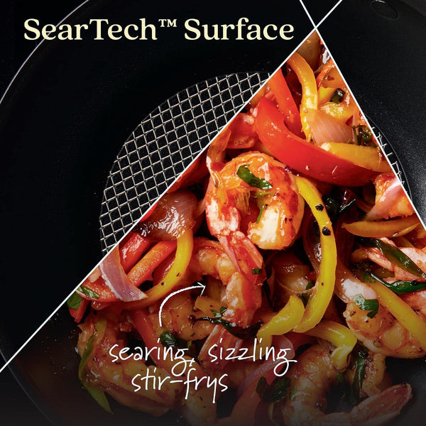 X Seartech Aluminum Nonstick Cookware Stir Fry Wok with Lid, 10-Inch, Super Dark Gray4