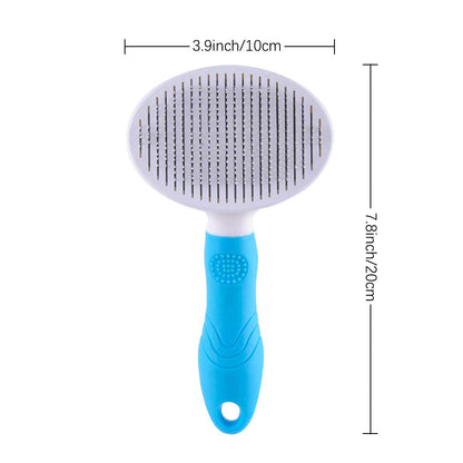 Self Cleaning Slicker Brush - Cat Brush Skin-Friendly Deshedding Grooming Massaging Tool for Long & Short Haired Pets, Cat Hair Brushes Easy Removes Undercoat for Dogs Cats Rabbits - UPGRADED, Blue3
