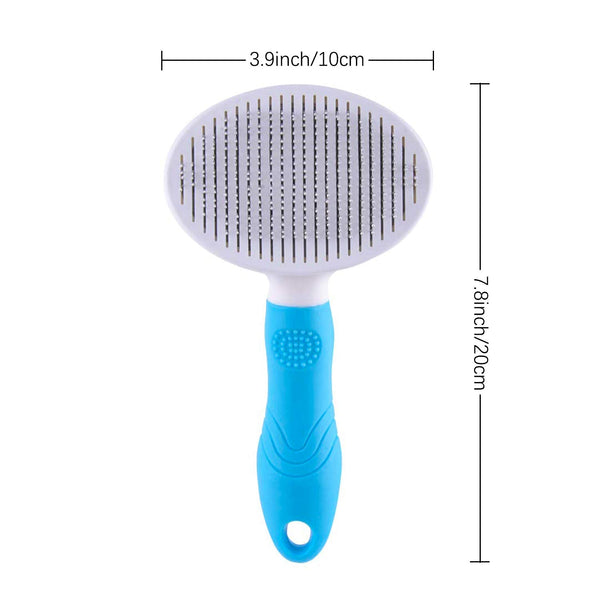 Self Cleaning Slicker Brush - Cat Brush Skin-Friendly Deshedding Grooming Massaging Tool for Long & Short Haired Pets, Cat Hair Brushes Easy Removes Undercoat for Dogs Cats Rabbits - UPGRADED, Blue3