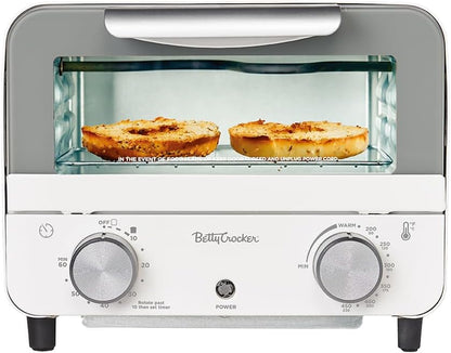 Mini Toaster Oven, 750W, BC-5629W, White | Compact Countertop Oven for Dorms, Rvs, Apartments, 7-Liter Capacity, Adjustable Timer, Includes Baking Tray & Rack1