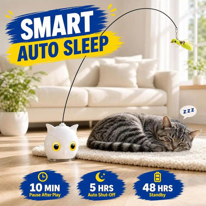 Interactive Cat Toys for Indoor Cats - Automatic Flying Bird Feather Toy with Sticky Suction Base, USB Rechargeable 360° Electric Cat Teaser, Touch Activated Self-Play Toy for Bored Cats7