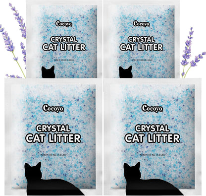 COCOYO Crystal Cat Litter I Silica Gel Cat Litter,17.2 Lbs Value Pack (4.3 Lbs X 4)7