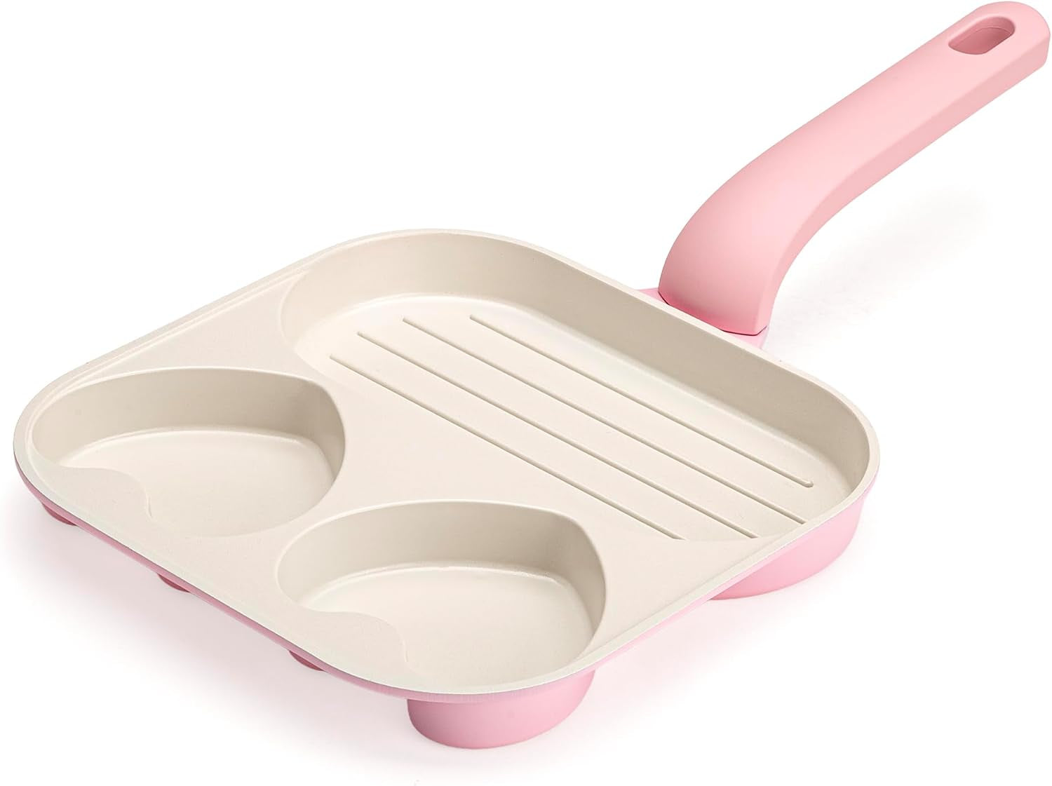 ceramic-nonstick-divided-skillet-with-heart-shaped-sections-and-grill-plate-cast-aluminum-dishwasher-safe-8-inch-pink