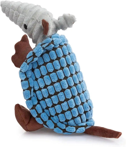 Hollypet Plush Dog Squeaky Toy Stuffed Armadillo Animal Pet Puppy Chew Toys with Clean Teeth for Small Medium Large All Breed Sizes Dogs, Gray, 8 In38