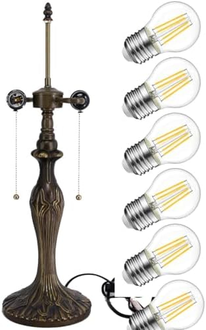 table-lamp-base-replacement-only-with-6pcs-bulb-wide-6-5-height-24-inch-fit-for-12-14-16-18-inch-tiffany-style-stained-glass-lampshade-dark-bronze-finish-metal-pull-chain-switch