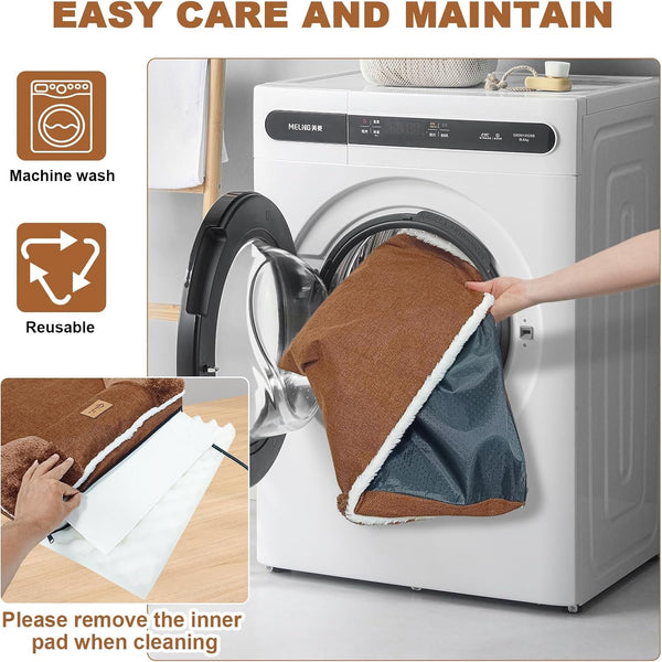 Heated Pet Bed for Cat & Puppy, 20×20In Dog Beds with Memory Foam Pet Bed, Nine Gears Smart Switch Dog Sofa with Timer, Washable Removable Cotton Sleeve, Soft and Comfortable9