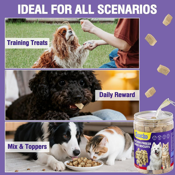 Freeze Dried Chicken Cat Treats 100G - Natural Chicken Cube Snacks,High Protein Grain Free - Healthy Dog Treats for Daily Hip & Joint Care,Pet Training Reward Snack5