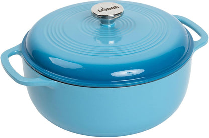 Essential Enamel Cast Iron Dutch Oven, 6 Quart, Cornflower Blue | Ideal for Bread Baking, Braising, Marinating & Slow Cooking, Features Moisture-Sealing Lid & Dual Handles1