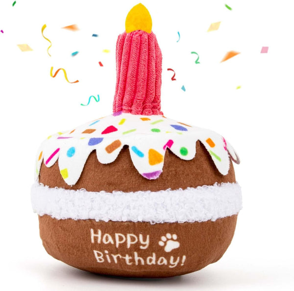 Lilfrd Dog Birthday Toy, Birthday Cake Toys for Puppy Gifts, Squeaky Plush Dog Toys | Perfect for Birthday Party, Interactive Play, Suitable for Small Medium Breed Dogs1