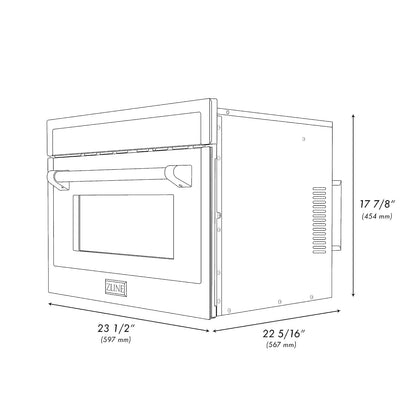 ZLINE Autograph Edition 24" 1.6 Cu Ft. Built-In Convection Microwave Oven in Black Stainless Steel and Gold Accents9