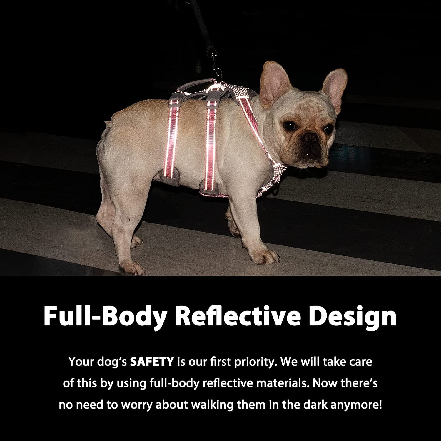 huntboo-escape-proof-harness-no-slip-dog-harness-escape-proof-fully-reflective-harness-with-handle-breathable-durable-adjustable-vest-for-medium-dogs-walking-and-training-gear-black-m