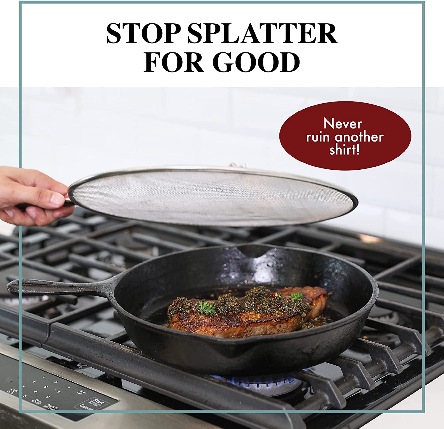 splatter-screen-for-frying-pan-11-5-inch-stainless-steel-grease-splatter-guard-cover-oil-splash-when-sizzling-bacon-cooking-fried-chicken-or-popcorn