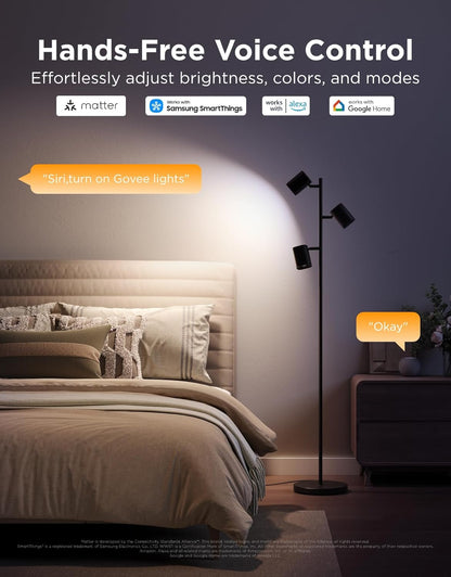 Govee Tree Floor Lamp with 3 Rotatable Lights, Compatible with Matter | Luminblend Technology, Standing Lamp with 64 Dynamic Scenes, Music Sync, Smart Floor Lamp for Living Room, Bedroom, Office5