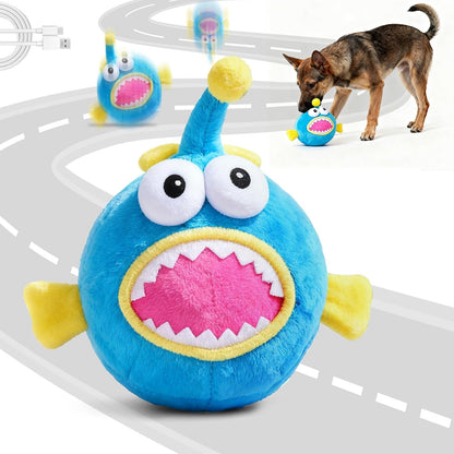Interactive Dog Toys, Self Moving Dog Toy with Squeaky Bouncing Ball & Jumping Music Recording Mode, Rechargeable Vibrating Dogs Toy for Small Medium Large Dogs to Keep Them Busy (Elephant)8