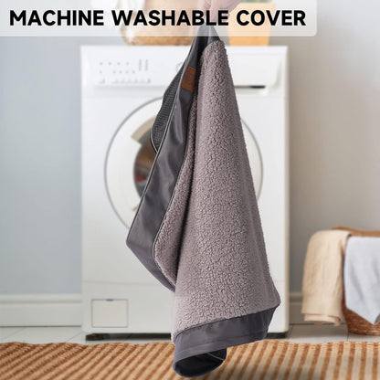 Sunheir Washable Extra Large Dog Bed Covers Soft Plush Replacement, Waterproof Dog Bed Liner, Pet Bed Cover with Zipper 44X32X3 Inches, Grey, Cover Only4